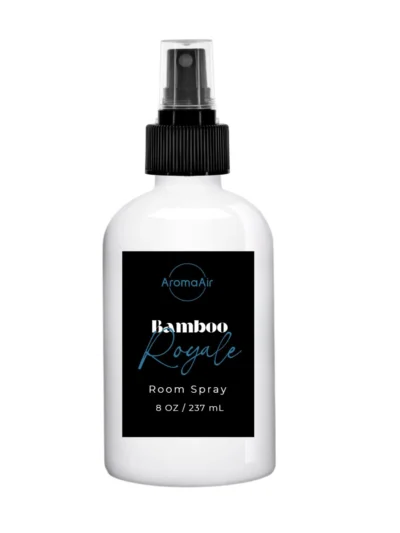 Bamboo Royale Room Spray featuring green bamboo, bergamot, cucumber, jasmine, water lily, and warm bamboo wood notes. plain