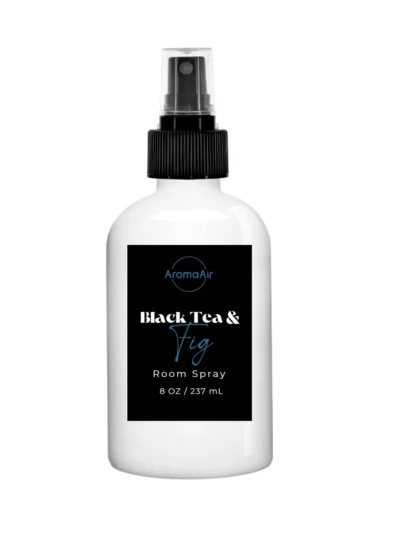 Black Tea & Fig Signature Room Spray inspired by the Elara Lobby Las Vegas, featuring crisp orange, California fig, jasmine, lavender, warm musk, and soft woods. Plain picture