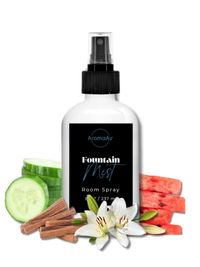 Fountain Mist Room Spray inspired by Bellagio Las Vegas, featuring watermelon, cucumber, green apple, ozone, soft florals, and clean woods.