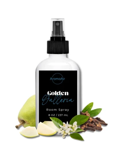 Golden Galleria Room Spray inspired by The Venetian and The Palazzo Las Vegas, featuring bright citrus, soft florals, and warm amber notes.