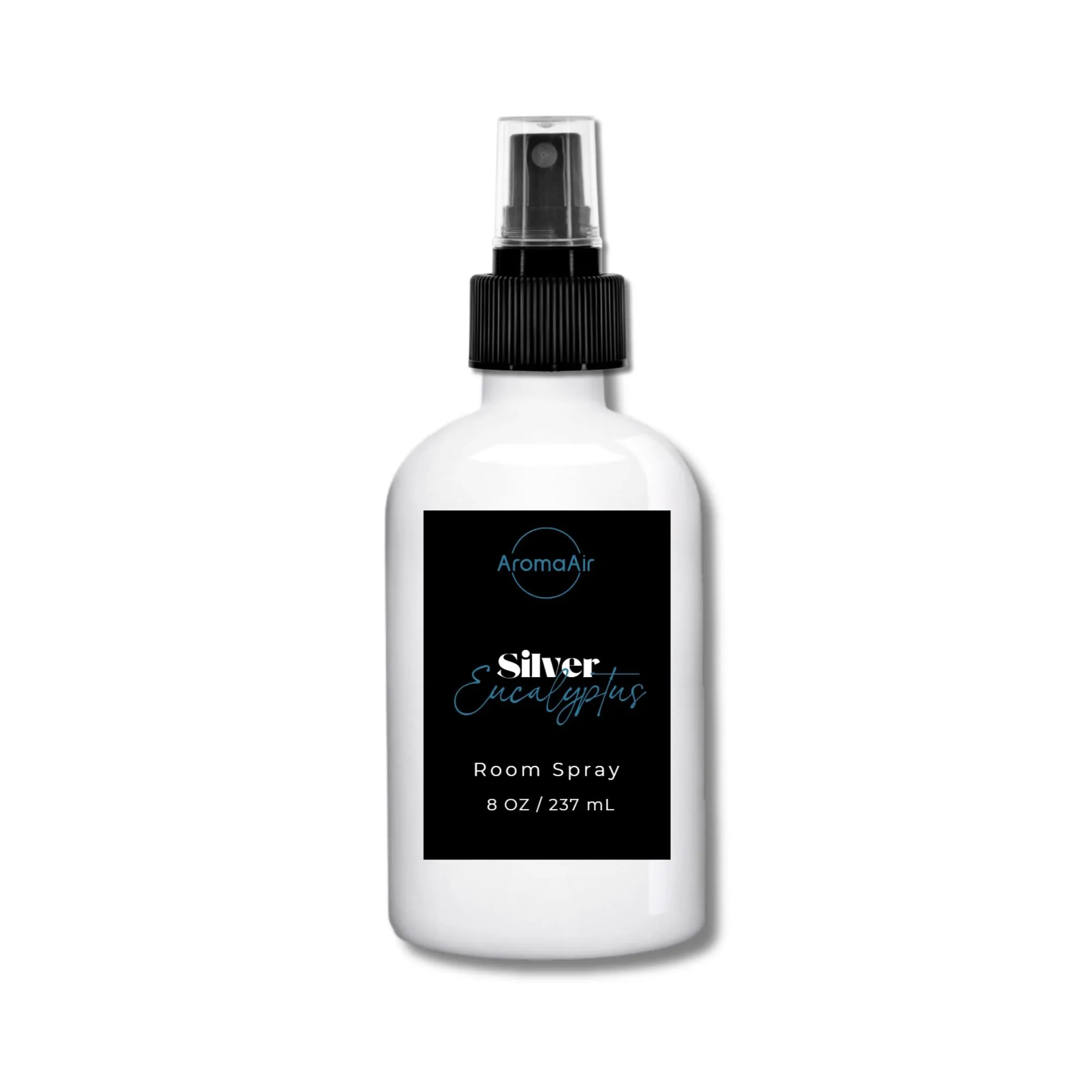 Silver Eucalyptus Room Spray inspired by Elara Suites Las Vegas, featuring fresh rain accord, blooming eucalyptus, light ozone, clean musk, and spa-clean notes. Plain