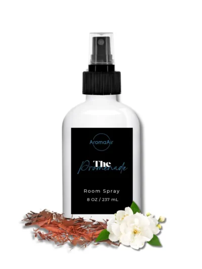 The Promenade Room Spray inspired by Miracle Mile Shops Las Vegas, featuring cashmere musk, sandalwood, cedarwood, freesia, and gardenia notes.