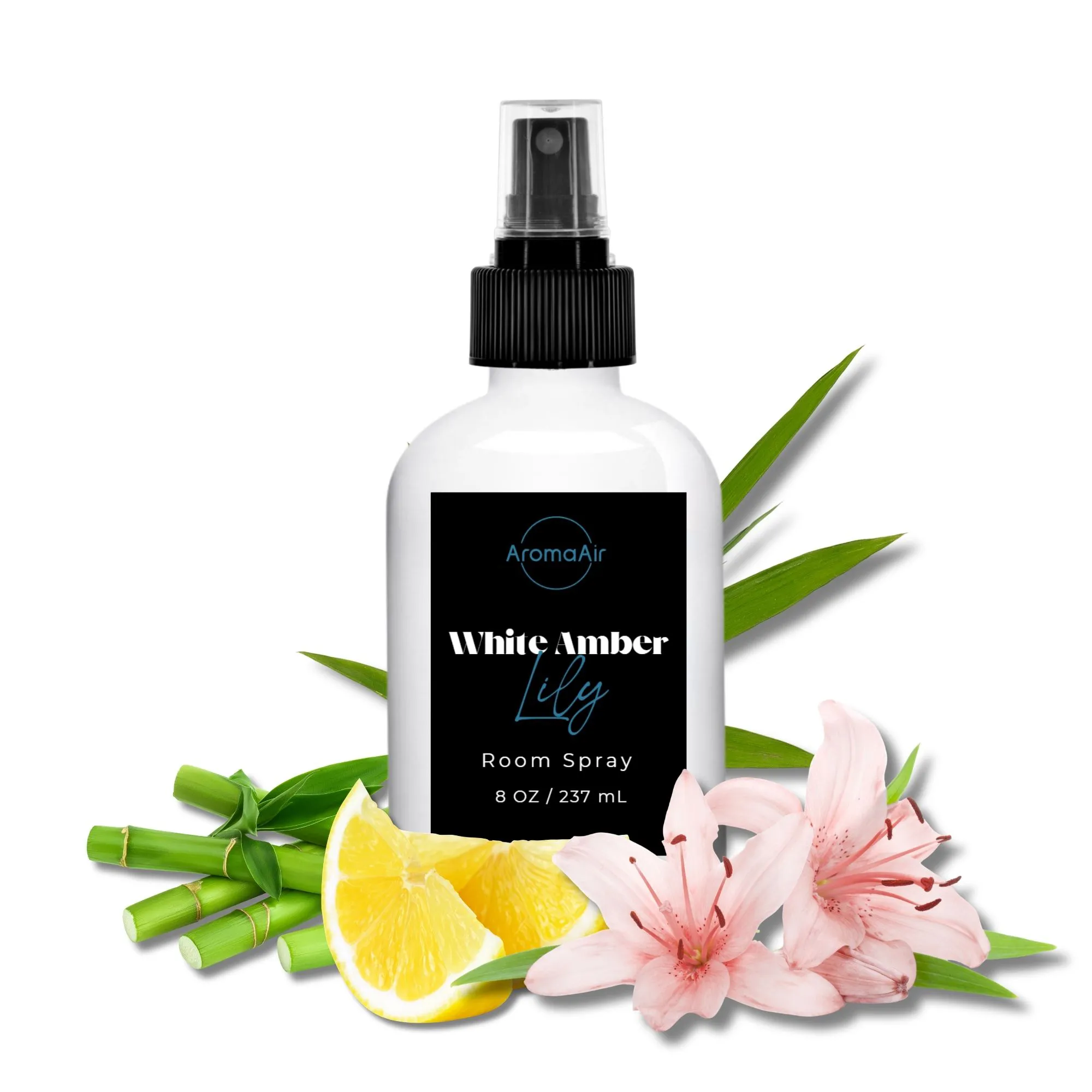 White Amber Lily Room Spray inspired by Wynn Las Vegas, featuring lemon, lily of the valley, lotus, bamboo, musk, and warm amber notes.